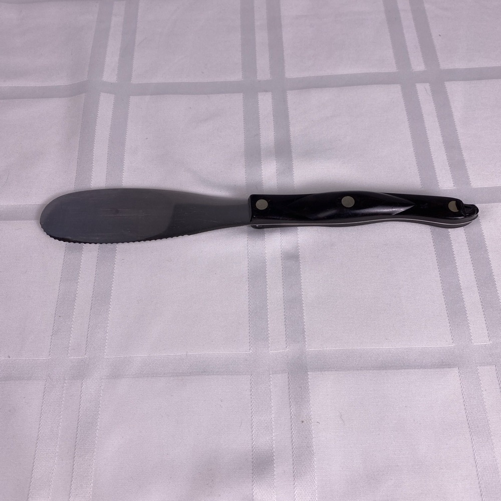 Vintage Cutco 1768 Serrated Spatula Spreader Brown Handle Made In USA